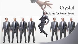  Presentation with recruitment - Cool new PPT layouts with talent management - recruitment concept with hand picking backdrop and a white colored foreground