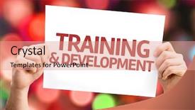  Presentation with talent development - PPT theme featuring talent management - training development card with colorful background and a coral colored foreground