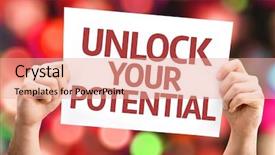  Presentation with unlock - Slide deck consisting of talent management - unlock your potential card background and a coral colored foreground