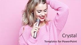  Presentation with girl model - Beautiful slides featuring talent show - lifestyle and people concept beauty backdrop and a lemonade colored foreground