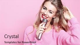  Presentation with pink beauty - Audience pleasing presentation consisting of talent show - lifestyle and people concept beauty backdrop and a lemonade colored foreground