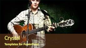  Presentation with talent - Theme featuring talent show - musician background and a tawny brown colored foreground