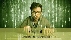  Presentation with hacking - PPT theme consisting of talented hacker scanning online passwords background and a yellow colored foreground