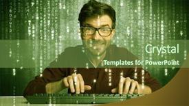  Presentation with hacking - Theme with talented hacker scanning online passwords background and a  colored foreground