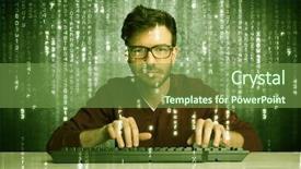  Presentation with hacking - Theme having talented hacker scanning online passwords background and a  colored foreground