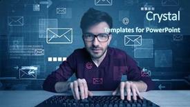  Presentation with hacking - Amazing presentation having talented young hacker hacking email backdrop and a ocean colored foreground