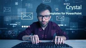  Presentation with hacking - Slides featuring talented young hacker hacking email background and a ocean colored foreground