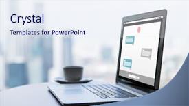  Presentation with internet communication - Theme with talk bubble - technology internet communication business background and a sky blue colored foreground