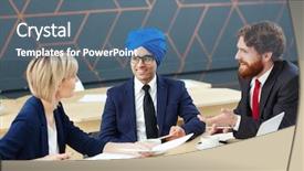  Presentation with questions - Colorful presentation theme enhanced with talk programms tv - arabian guest asking questions backdrop and a ocean colored foreground