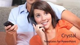  Presentation with teenage - Theme featuring talk programms tv - teenage couple relaxing background and a coral colored foreground