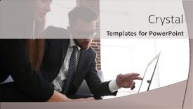 Presentation with strategy - Amazing slide set having talking-business-strategy and a light gray colored foreground