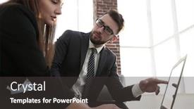  Presentation with strategy - Slides consisting of talking-business-strategy and a  colored foreground