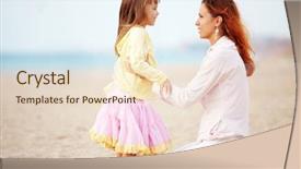 Presentation with summer - Colorful PPT layouts enhanced with talking children - happy family resting at beach backdrop and a  colored foreground