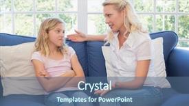  Presentation with children talking - Slide set having talking children - woman explaining little girl while background and a  colored foreground