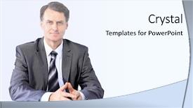  Presentation with talking heads - Beautiful PPT theme featuring talking heads - businessman in his office backdrop and a cool aqua colored foreground