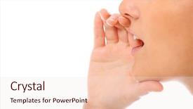  Presentation with talking heads - Presentation theme having talking heads - closeup of a young girl background and a lemonade colored foreground