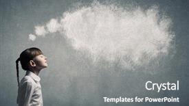  Presentation with balloons - Cool new presentation theme with talking heads - girl of school age backdrop and a gray colored foreground