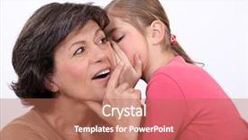  Presentation with reveal secret angels - Presentation theme consisting of talking heads - little girl telling her mother background and a coral colored foreground