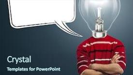  Presentation with bubble - Cool new presentation design with talking heads - male in red and lamp-head backdrop and a tawny brown colored foreground