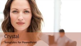  Presentation with talking heads - Presentation design having talking heads - portrait of a charismatic woman background and a red colored foreground