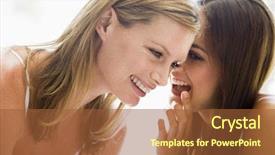  Presentation with two black women - Colorful slides enhanced with talking heads - two women whispering and smiling backdrop and a red colored foreground