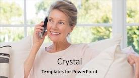  Presentation with mobile home - Amazing theme having talking on her mobile phone backdrop and a lemonade colored foreground