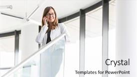  Presentation with low angle view of hockey - Slide set consisting of talking on smartphone while standing background and a  colored foreground