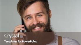  Presentation with yellow - Audience pleasing PPT theme consisting of talking on the phone found backdrop and a  colored foreground