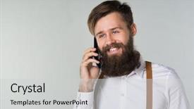  Presentation with yellow - Audience pleasing PPT layouts consisting of talking on the phone found backdrop and a  colored foreground