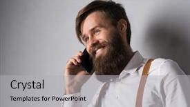  Presentation with abstract yellow gold and white - Cool new slides with talking on the phone found backdrop and a  colored foreground