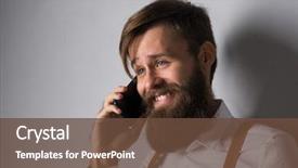  Presentation with yellow - PPT layouts with talking on the phone found background and a  colored foreground