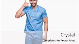  Presentation with hand surgeon - Audience pleasing theme consisting of talking on the telephone backdrop and a white colored foreground