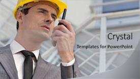  Presentation with an empty two way - Theme having talking on two-way radio background and a light gray colored foreground