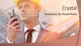  Presentation with architect - Beautiful slides featuring talking on two-way radio backdrop and a lemonade colored foreground