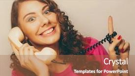  Presentation with telephone - Colorful presentation theme enhanced with talking on white vintage telephone backdrop and a red colored foreground