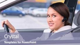  Presentation with driving safely - Cool new presentation theme with talking phone in a car backdrop and a  colored foreground