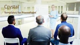  Presentation with whiteboard - PPT theme having talking to audience at lecture background and a soft green colored foreground