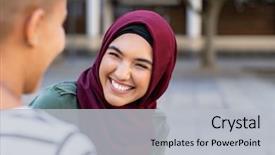  Presentation with hijab - Cool new PPT theme with talking to bald friend best backdrop and a light gray colored foreground