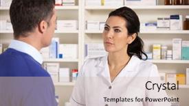  Presentation with pharmacy tutor - Presentation design with talking to man in pharmacy background and a soft green colored foreground