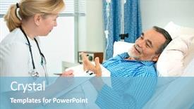  Presentation with nurse and patient - Presentation design having talking to patient in hospital background and a light blue colored foreground