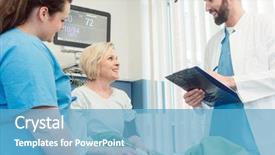  Presentation with recovery room - Audience pleasing PPT theme consisting of talking to patient in recovery backdrop and a teal colored foreground