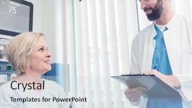  Presentation with recovery room - Presentation theme featuring talking to patient in recovery background and a sky blue colored foreground