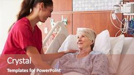  Presentation with nurse and patient - Theme featuring talking to senior female patient background and a coral colored foreground