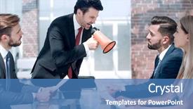  Presentation with team - Slide deck consisting of talking to the business team background and a teal colored foreground