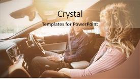  Presentation with solar car eco friendly - Audience pleasing theme consisting of talking while sitting in car backdrop and a lemonade colored foreground