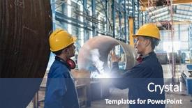  Presentation with steel fabrication - Audience pleasing slide set consisting of talking while supervising the fabrication backdrop and a ocean colored foreground