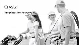  Presentation with golf course - Theme featuring talking while walking at golf background and a white colored foreground