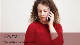  Presentation with studio - Beautiful slide set featuring talks on phone in white backdrop and a  colored foreground