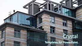  Presentation with tall building - Cool new slides with tall apartment building in russia backdrop and a tawny brown colored foreground