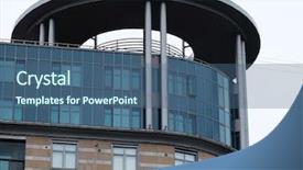  Presentation with tall building - Theme consisting of tall apartment building in russia background and a ocean colored foreground